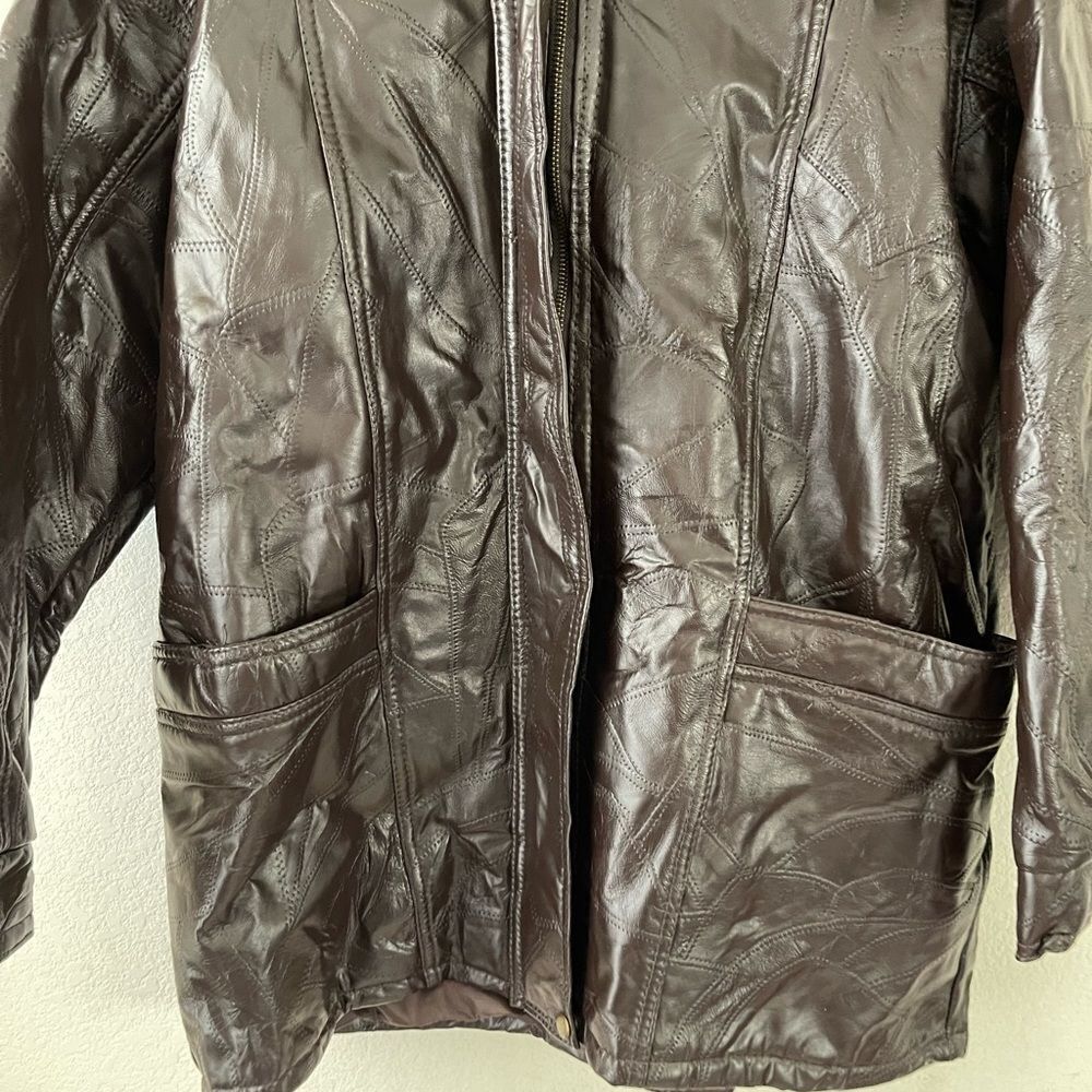 ‎Vintage leather patchwork jacket - image 2